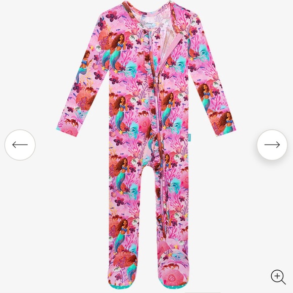 Disney's The Little Mermaid Ariel Footie Ruffled Zippered One Piece Luxe Päpook®